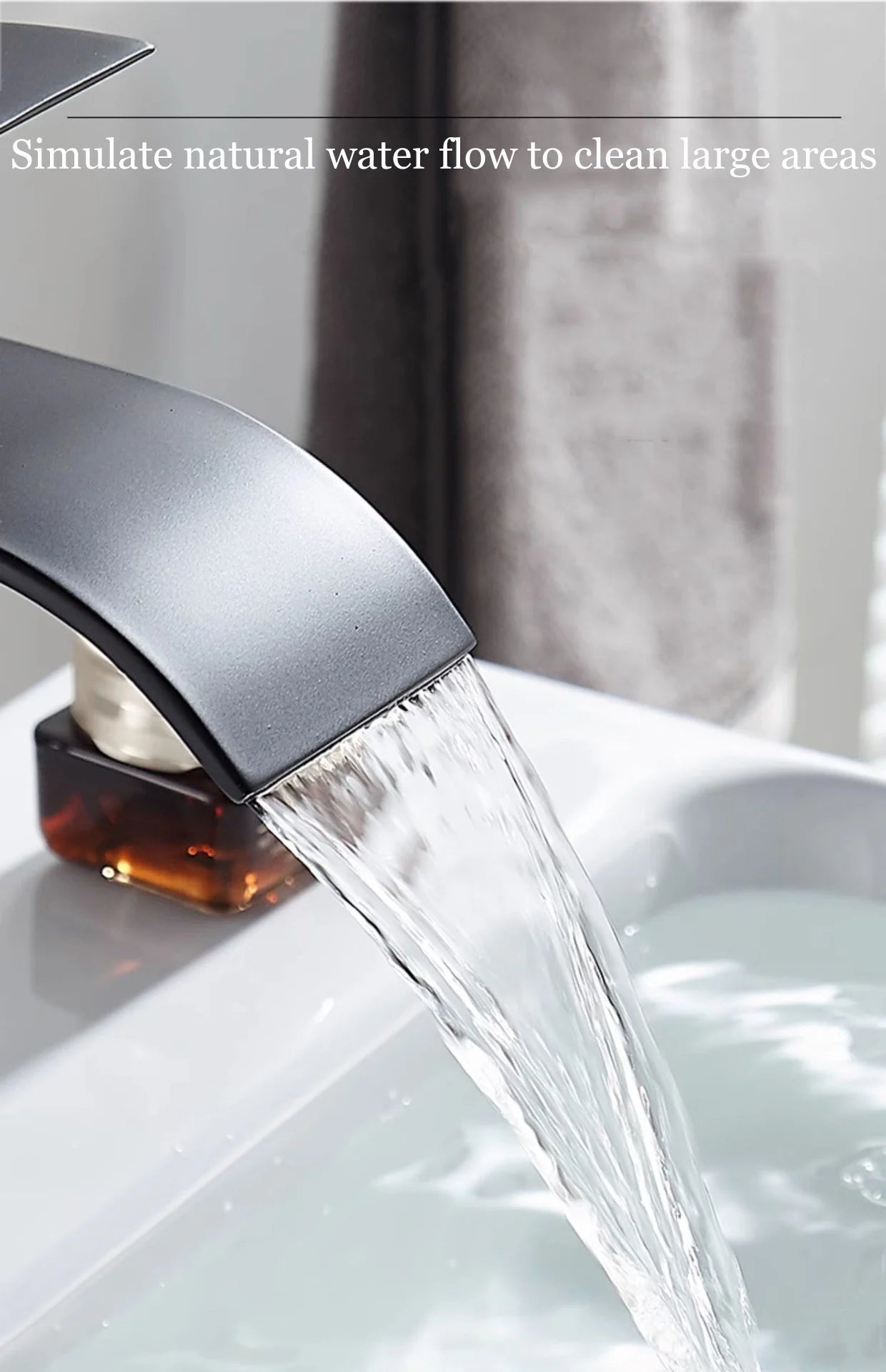 Waterfall Bathroom Faucet – Hot & Cold Dual Control, Stainless Steel