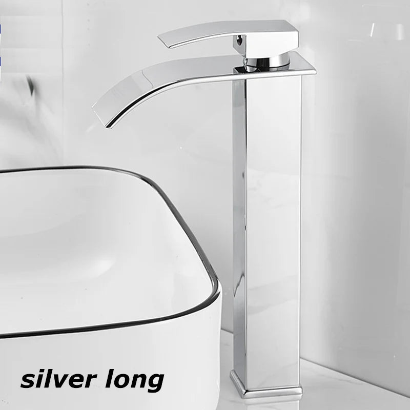 Waterfall Bathroom Faucet – Hot & Cold Dual Control, Stainless Steel