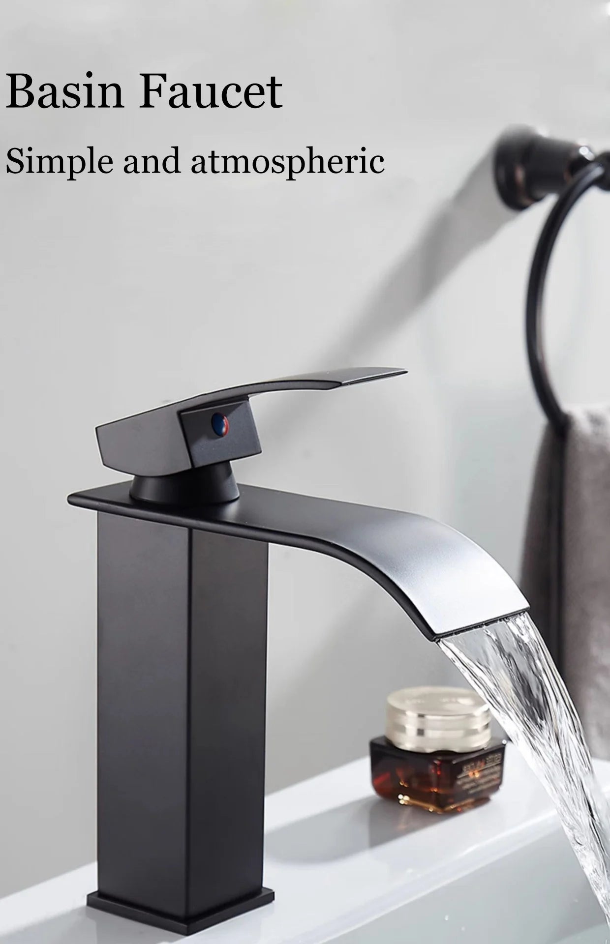 Waterfall Bathroom Faucet – Hot & Cold Dual Control, Stainless Steel