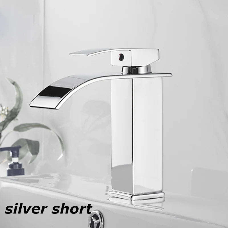 Waterfall Bathroom Faucet – Hot & Cold Dual Control, Stainless Steel
