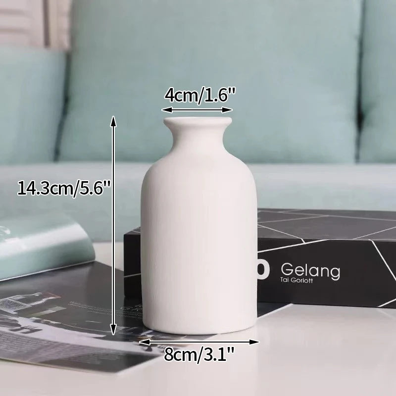 Modern White Ceramic Flower Vase – Nordic Decorative Plant Pot for Home or Wedding