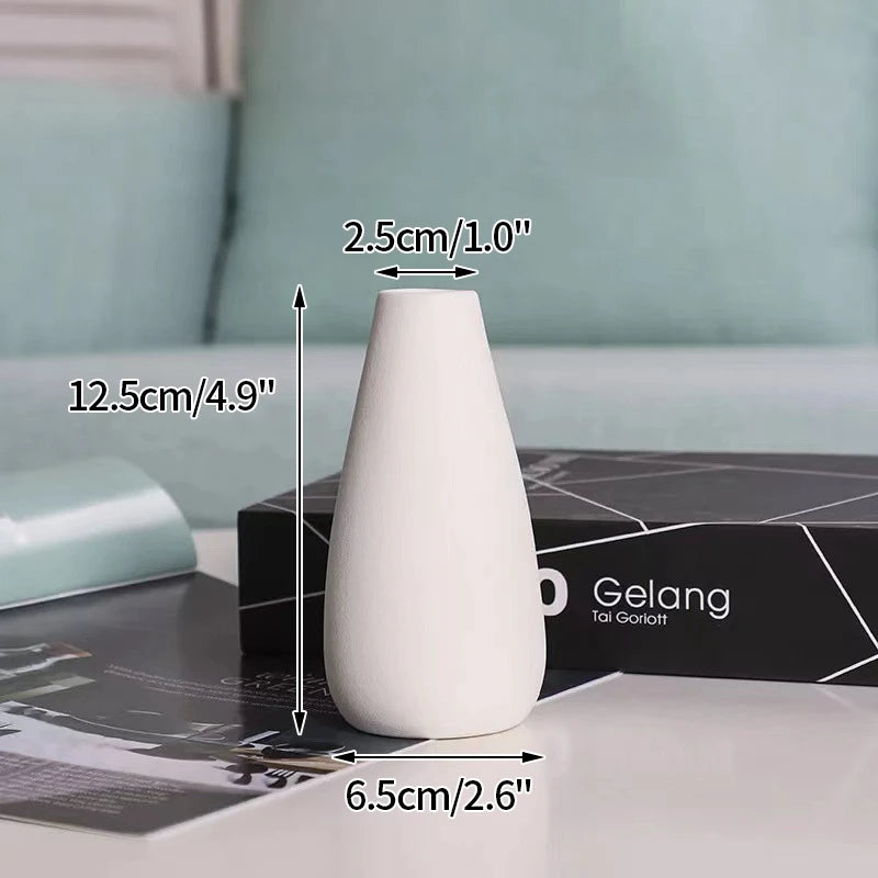Modern White Ceramic Flower Vase – Nordic Decorative Plant Pot for Home or Wedding
