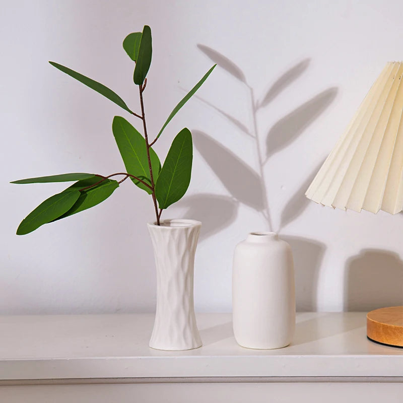 Modern White Ceramic Flower Vase – Nordic Decorative Plant Pot for Home or Wedding