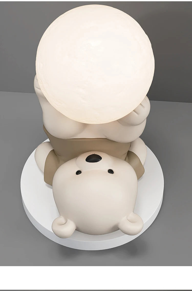 Nordic Bear Statue for Home Decor – Cute Resin Animal Figurine for Living Room, Desk or Entryway
