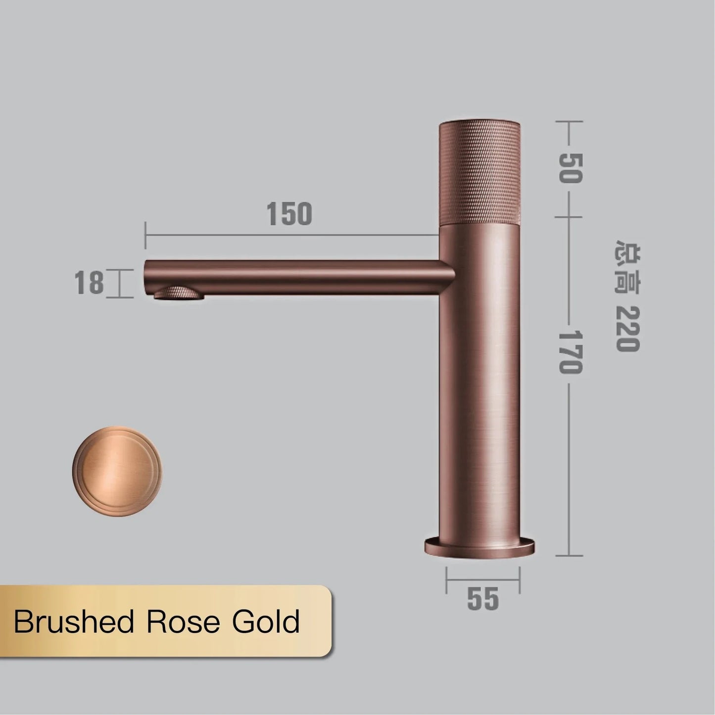 Black Brass Bathroom Faucet – Modern Round Single Handle Sink Tap for Hot & Cold Water