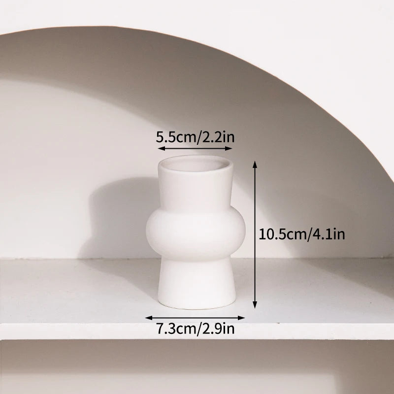 Modern White Ceramic Flower Vase – Nordic Decorative Plant Pot for Home or Wedding