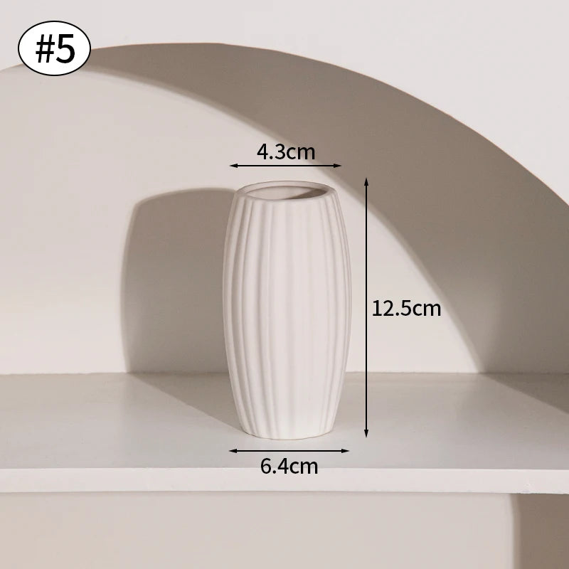 Modern White Ceramic Flower Vase – Nordic Decorative Plant Pot for Home or Wedding