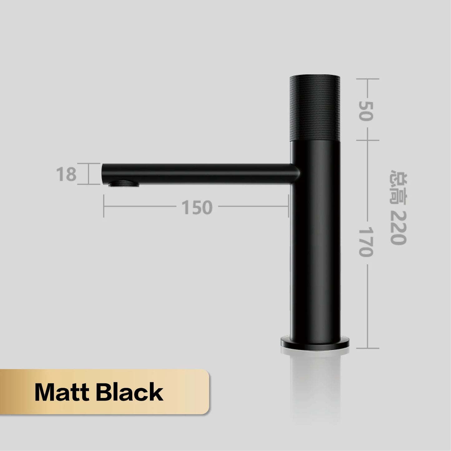 Black Brass Bathroom Faucet – Modern Round Single Handle Sink Tap for Hot & Cold Water