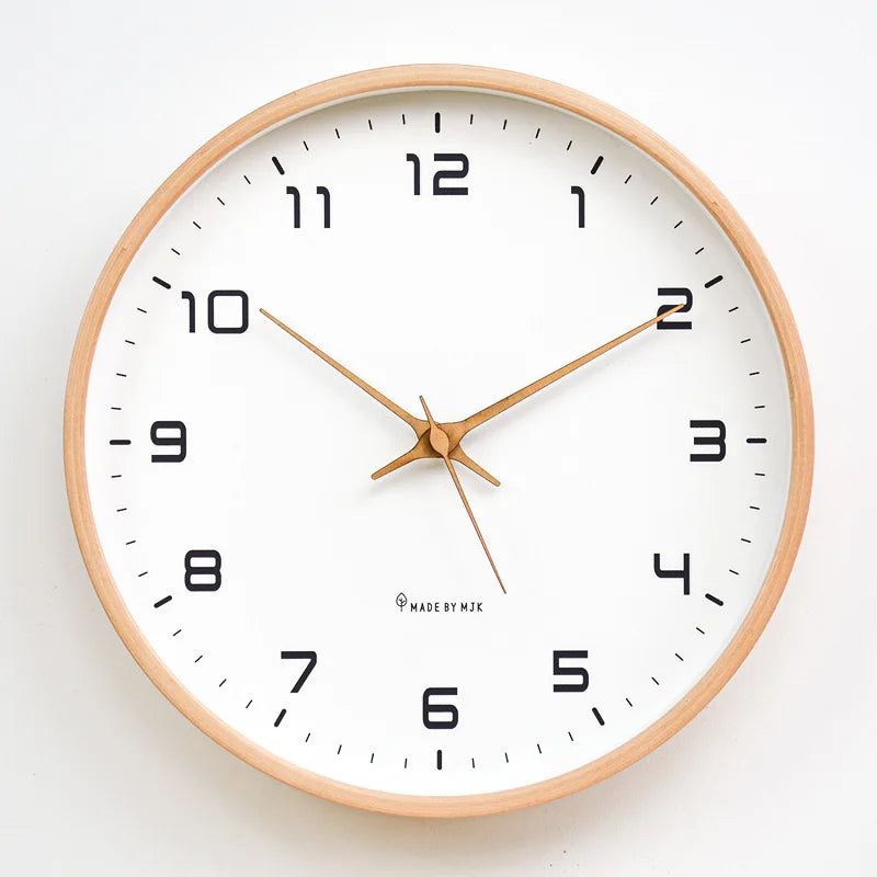 Nordic Minimalist Wooden Silent Wall Clock