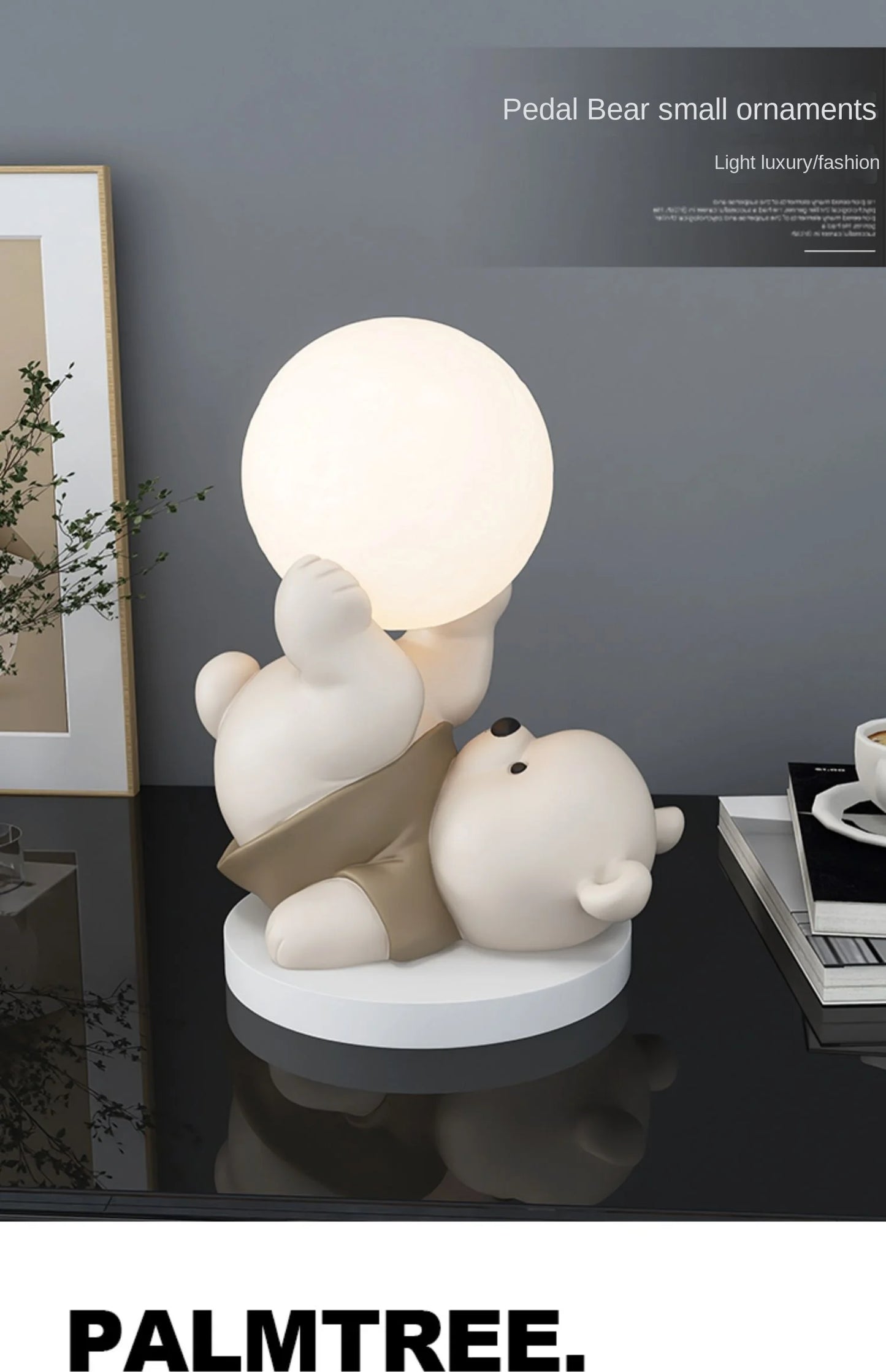 Nordic Bear Statue for Home Decor – Cute Resin Animal Figurine for Living Room, Desk or Entryway