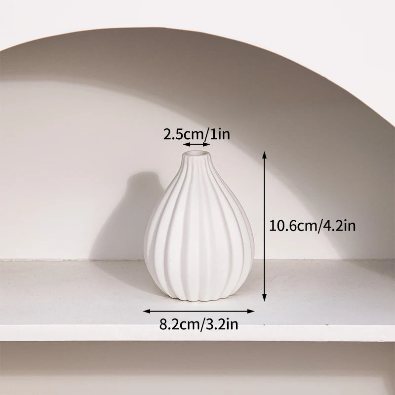 Modern White Ceramic Flower Vase – Nordic Decorative Plant Pot for Home or Wedding