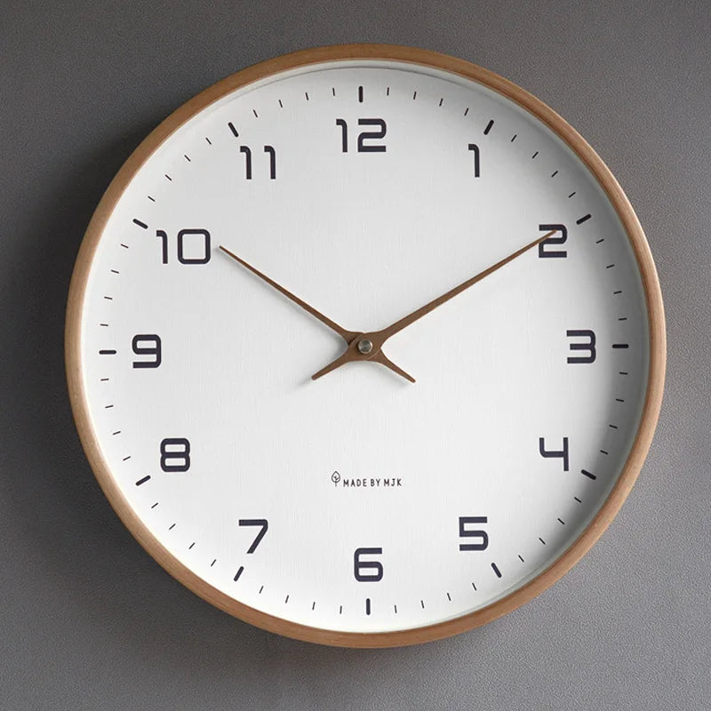 Nordic Minimalist Wooden Silent Wall Clock