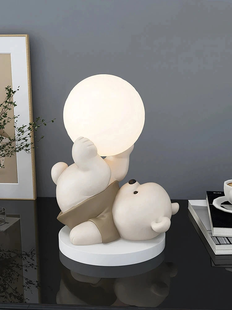 Nordic Bear Statue for Home Decor – Cute Resin Animal Figurine for Living Room, Desk or Entryway