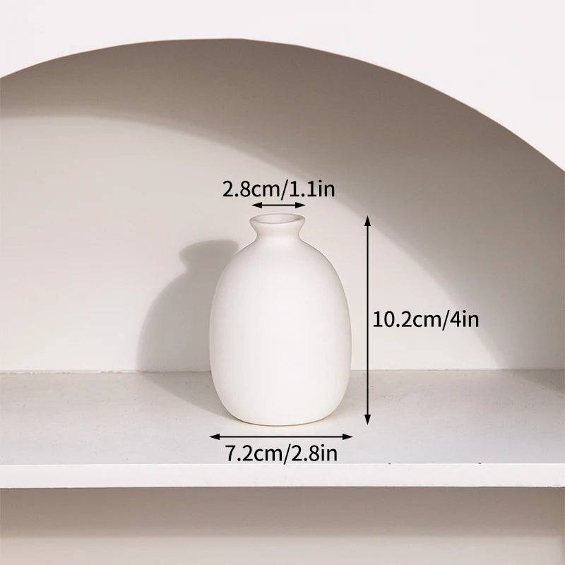 Modern White Ceramic Flower Vase – Nordic Decorative Plant Pot for Home or Wedding