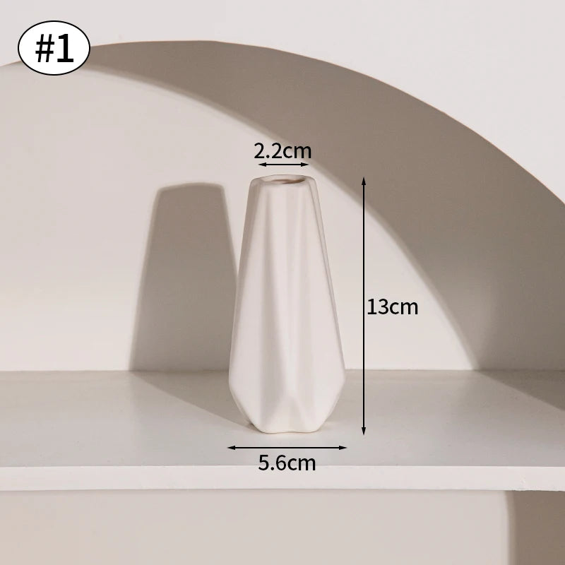 Modern White Ceramic Flower Vase – Nordic Decorative Plant Pot for Home or Wedding