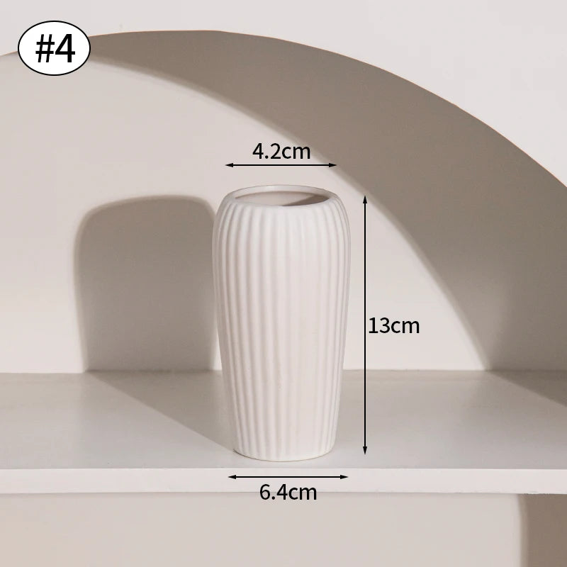 Modern White Ceramic Flower Vase – Nordic Decorative Plant Pot for Home or Wedding