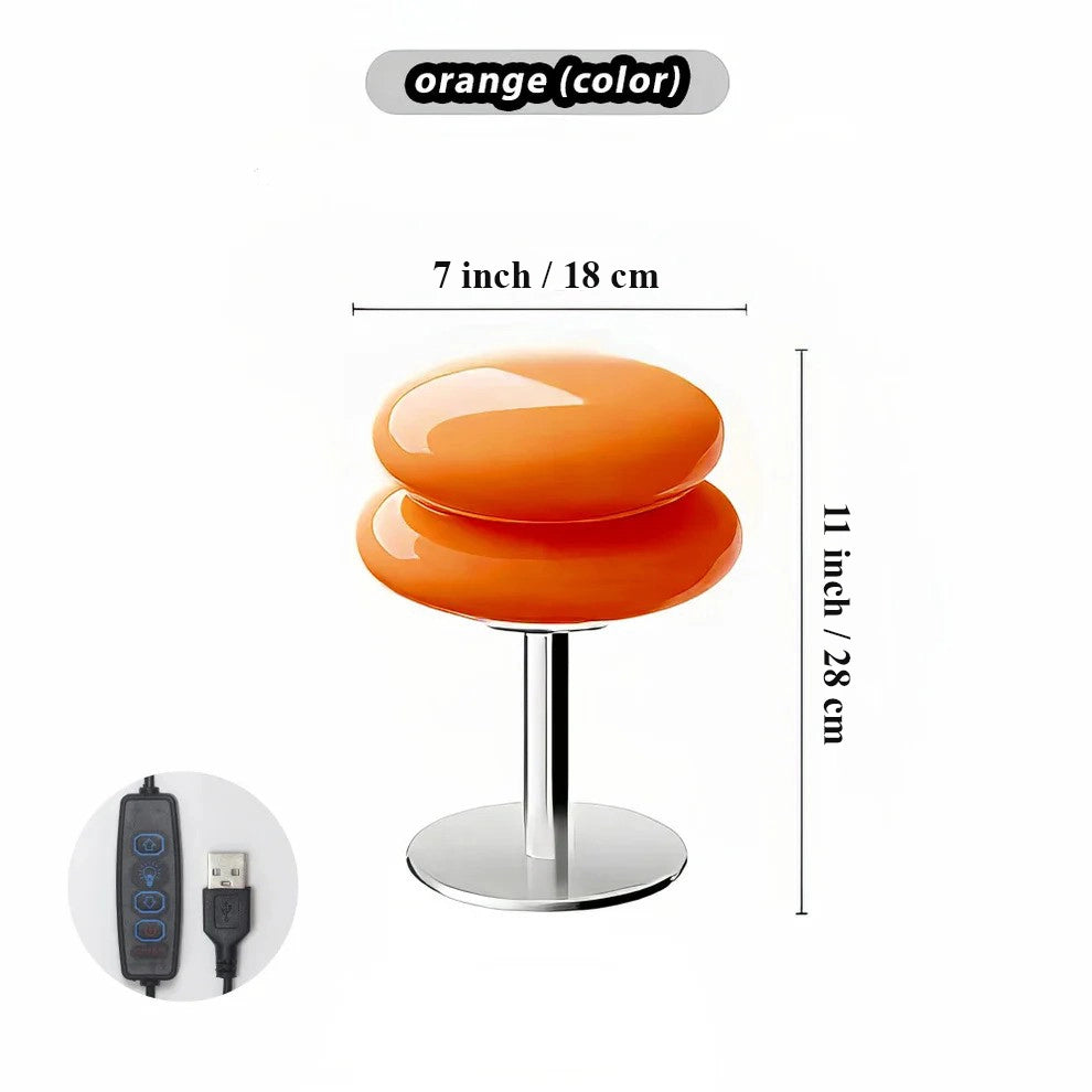 Macaron Glass Table Lamp Trichromatic Dimming Living Room Atmosphere Lamps Eye Protection Night Light Girl Bedroom Bedside Decor