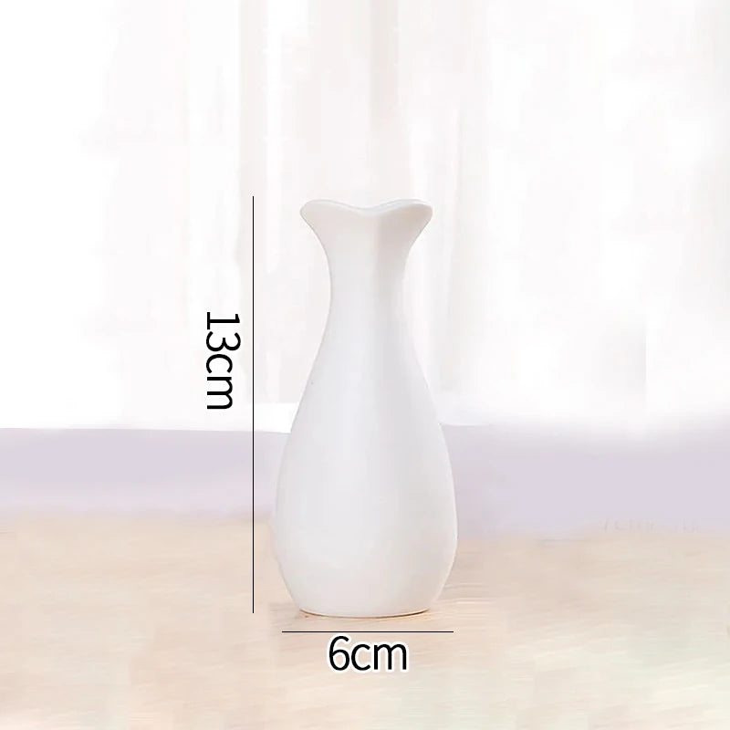 Modern White Ceramic Flower Vase – Nordic Decorative Plant Pot for Home or Wedding