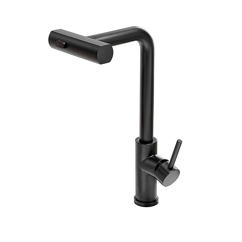 Modern Black Pull Down Kitchen Faucet with Sprayer – Brushed Nickel Finish, Single Handle Sink Mixer Tap