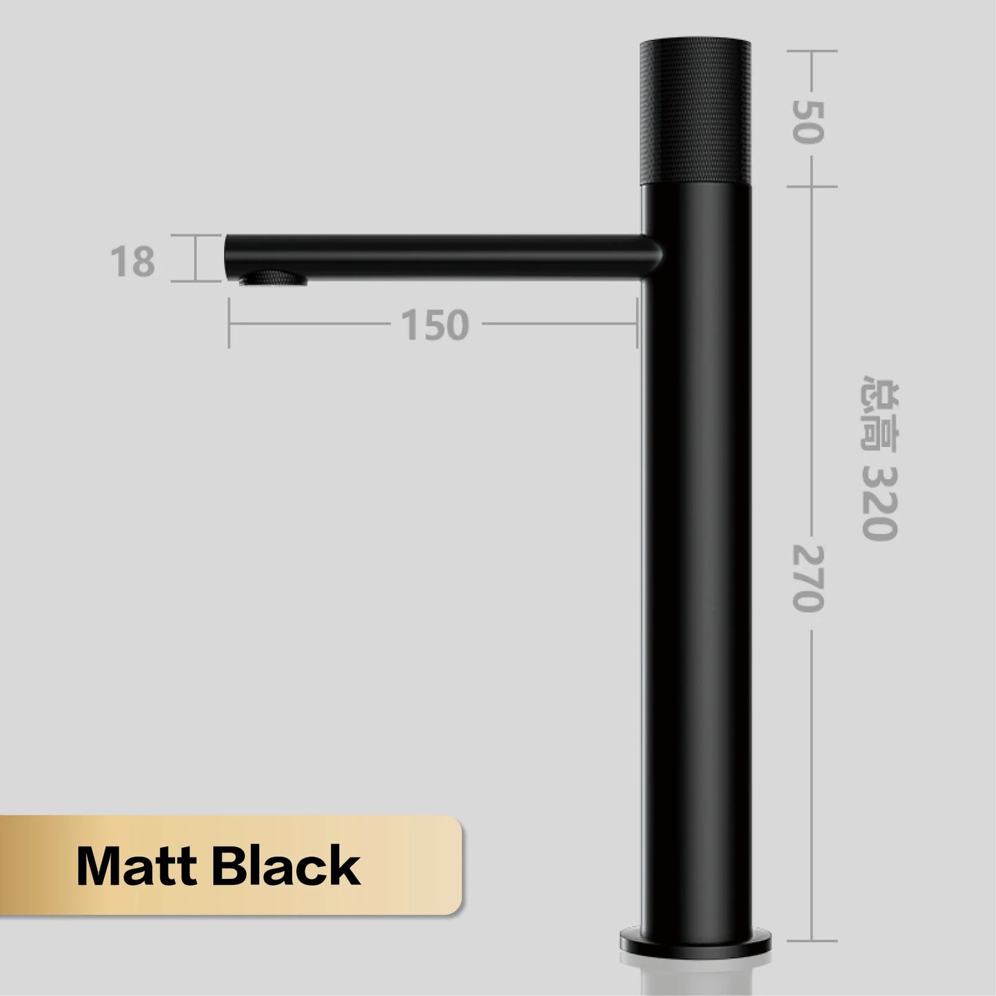 Black Brass Bathroom Faucet – Modern Round Single Handle Sink Tap for Hot & Cold Water