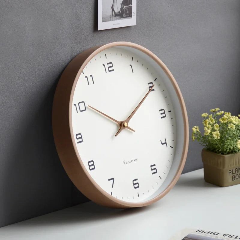 Nordic Minimalist Wooden Silent Wall Clock