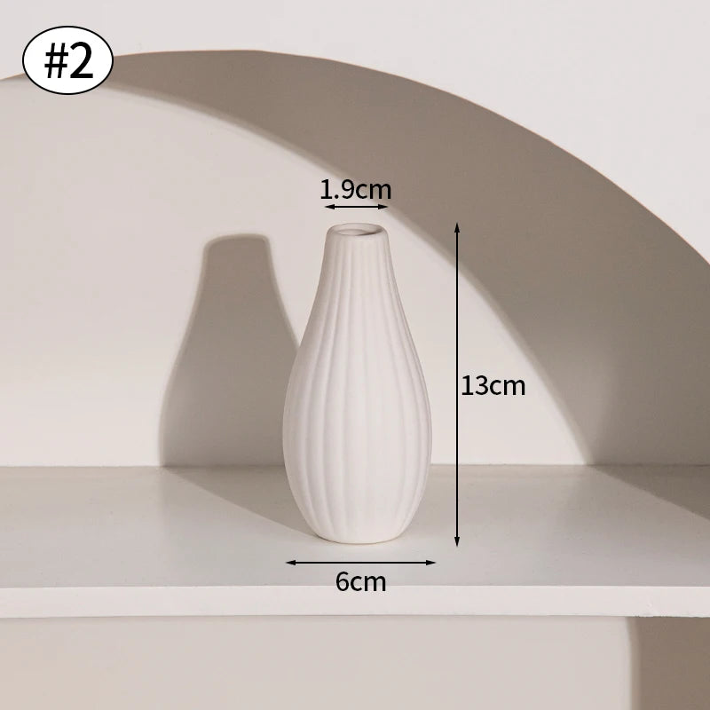 Modern White Ceramic Flower Vase – Nordic Decorative Plant Pot for Home or Wedding