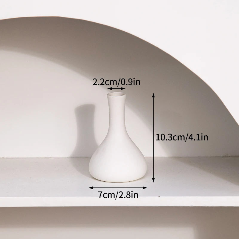 Modern White Ceramic Flower Vase – Nordic Decorative Plant Pot for Home or Wedding