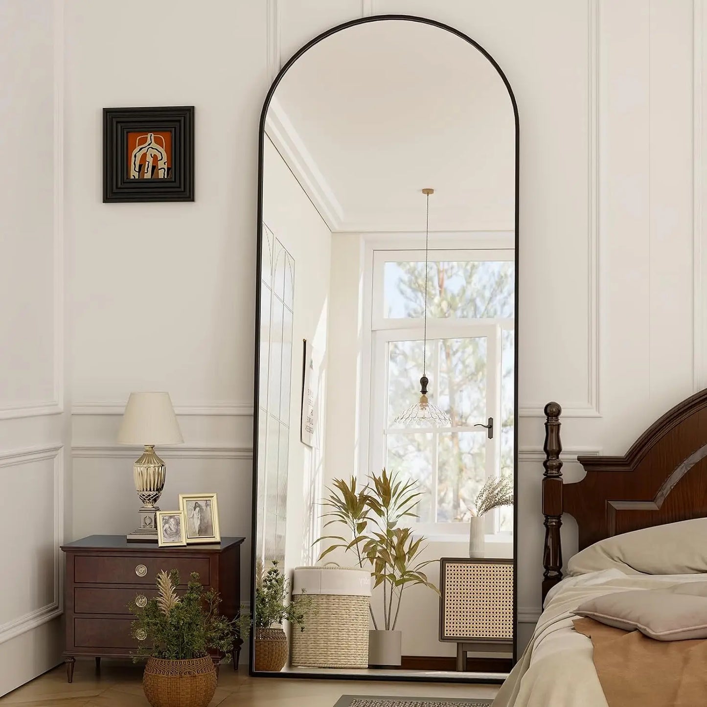 π Arched Full Length Mirror 64"x21" β Aluminum Frame, HD Body Mirror for Bedroom & Living Room