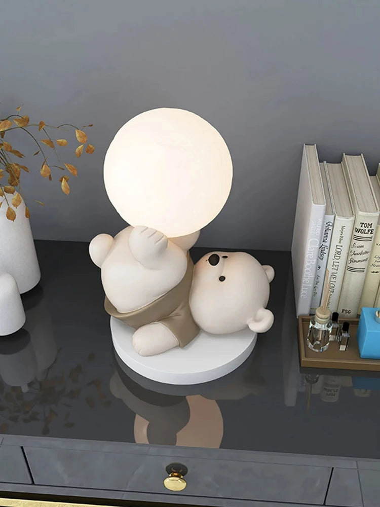 Nordic Bear Statue for Home Decor – Cute Resin Animal Figurine for Living Room, Desk or Entryway