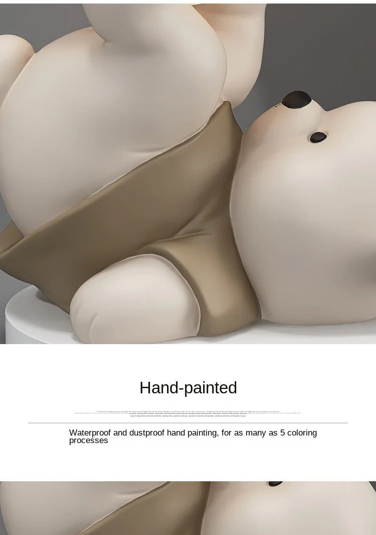 Nordic Bear Statue for Home Decor – Cute Resin Animal Figurine for Living Room, Desk or Entryway