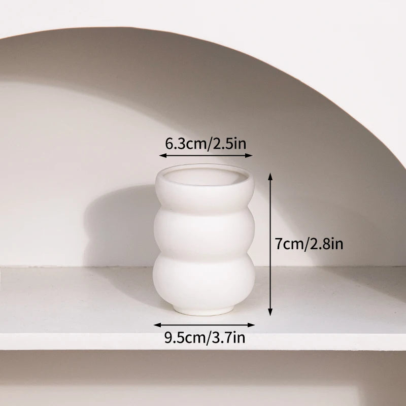 Modern White Ceramic Flower Vase – Nordic Decorative Plant Pot for Home or Wedding