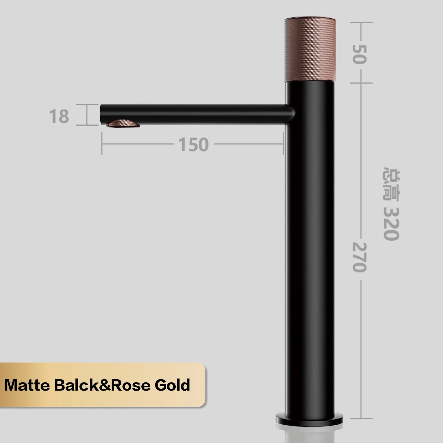 Black Brass Bathroom Faucet – Modern Round Single Handle Sink Tap for Hot & Cold Water