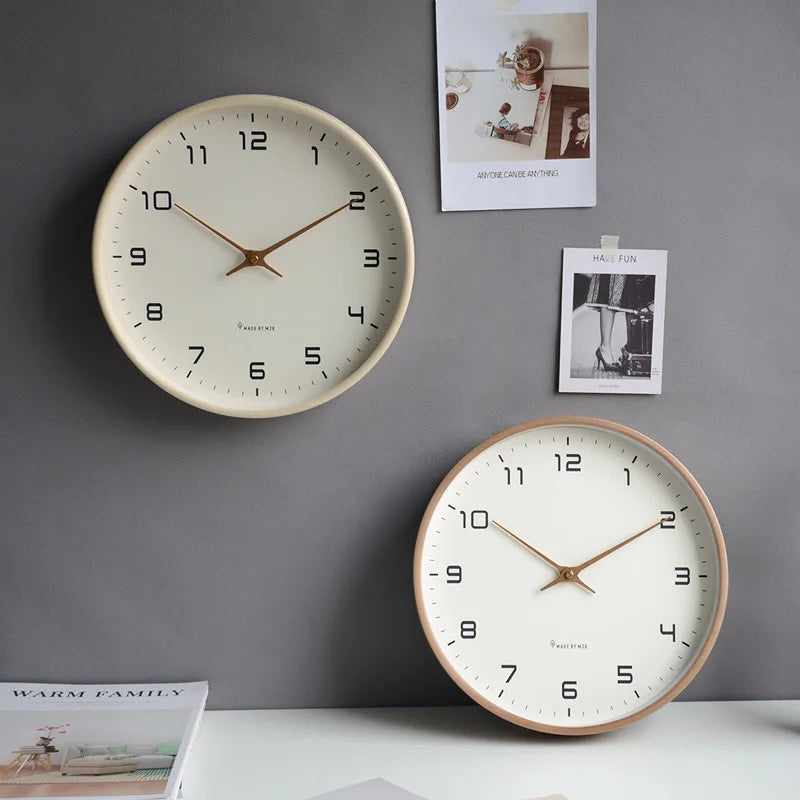 Nordic Minimalist Wooden Silent Wall Clock