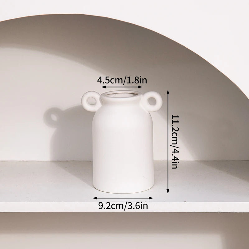 Modern White Ceramic Flower Vase – Nordic Decorative Plant Pot for Home or Wedding