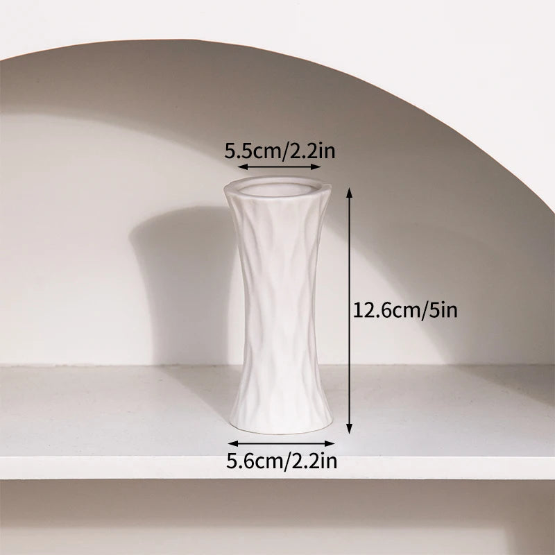 Modern White Ceramic Flower Vase – Nordic Decorative Plant Pot for Home or Wedding