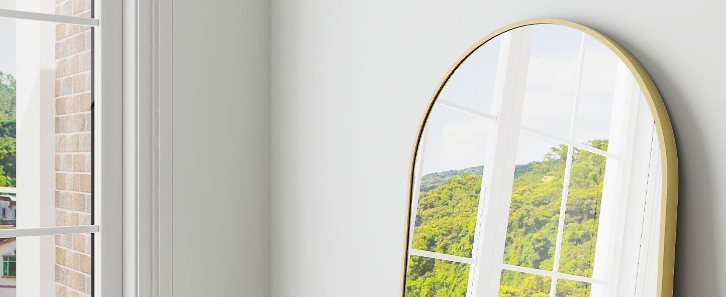 π Arched Full Length Mirror 64"x21" β Aluminum Frame, HD Body Mirror for Bedroom & Living Room
