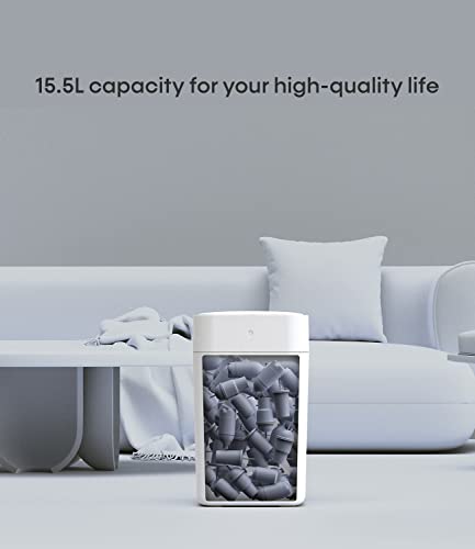 TOWNEW T1S 4.1 Gallon Automatic Self-Sealing and Self-Changing, Motion Sense Activated Trash Can, 2024 Upgrade Smart Garbage Can with Lid for Kitchen Bathroom Office, White