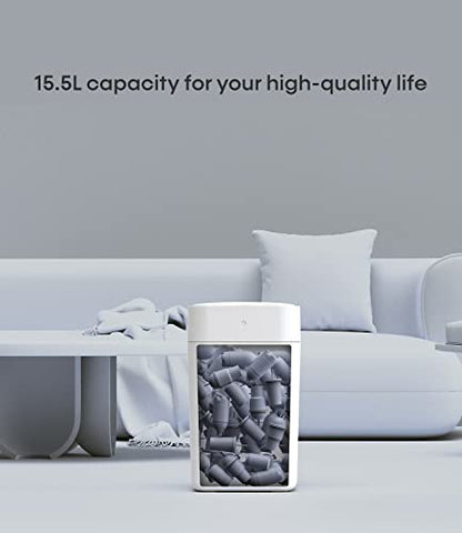 TOWNEW T1S 4.1 Gallon Automatic Self-Sealing and Self-Changing, Motion Sense Activated Trash Can, 2024 Upgrade Smart Garbage Can with Lid for Kitchen Bathroom Office, White