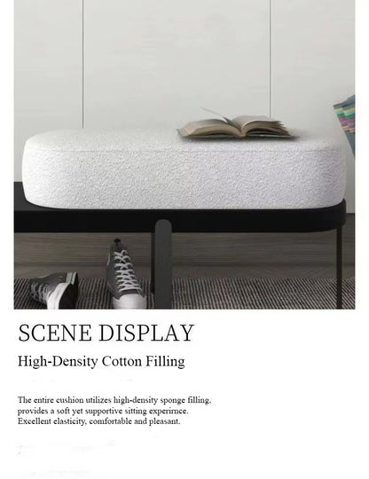 Creative U-shaped Footstool Solid Wood Bench Living Room Furniture Home Door Shoe Changing Stool Entrance Bedroom Bedside Stool