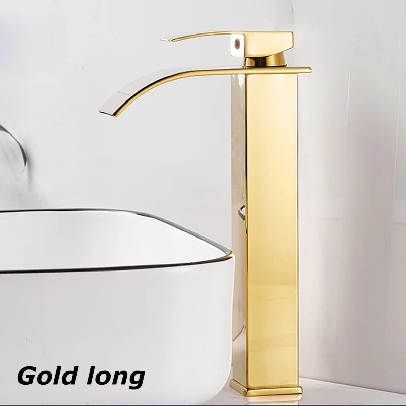 Waterfall Bathroom Faucet – Hot & Cold Dual Control, Stainless Steel
