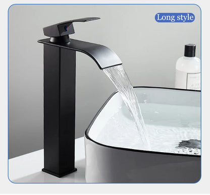 Waterfall Bathroom Faucet – Hot & Cold Dual Control, Stainless Steel