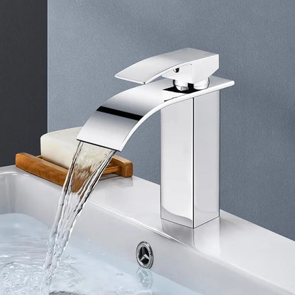 Waterfall Bathroom Faucet – Hot & Cold Dual Control, Stainless Steel