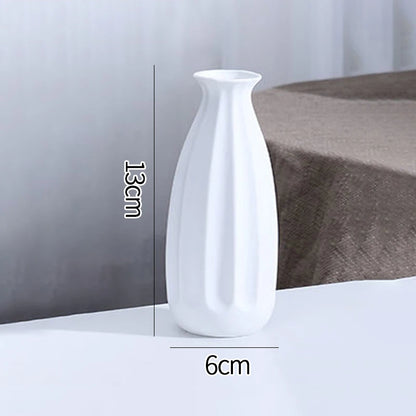 Modern White Ceramic Flower Vase – Nordic Decorative Plant Pot for Home or Wedding