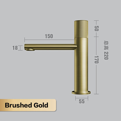 Black Brass Bathroom Faucet – Modern Round Single Handle Sink Tap for Hot & Cold Water