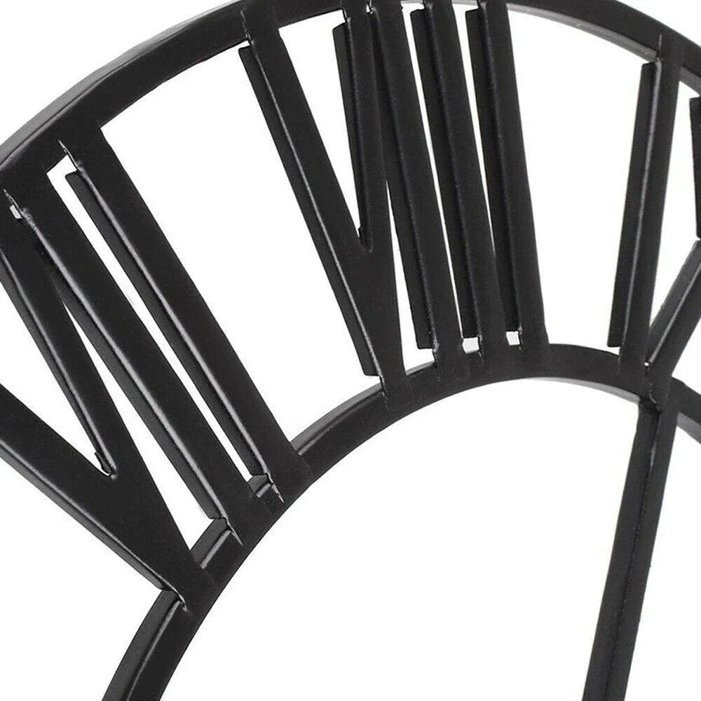 Vintage Roman Numerals Large Wall Clock – Silent 3D Metal Decor for Living Room, Modern Nordic Hanging Clock