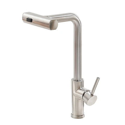 Modern Black Pull Down Kitchen Faucet with Sprayer – Brushed Nickel Finish, Single Handle Sink Mixer Tap