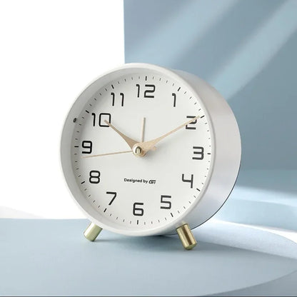 Nordic Light Luxury Household Alarm Clock Students Use A Simple Clock with A Frosted Metal Table Alarm Clock