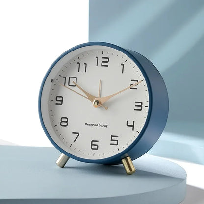 Nordic Light Luxury Household Alarm Clock Students Use A Simple Clock with A Frosted Metal Table Alarm Clock