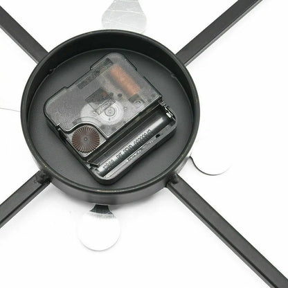 Vintage Roman Numerals Large Wall Clock – Silent 3D Metal Decor for Living Room, Modern Nordic Hanging Clock