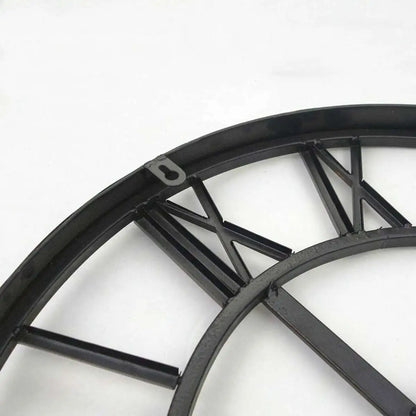 Vintage Roman Numerals Large Wall Clock – Silent 3D Metal Decor for Living Room, Modern Nordic Hanging Clock